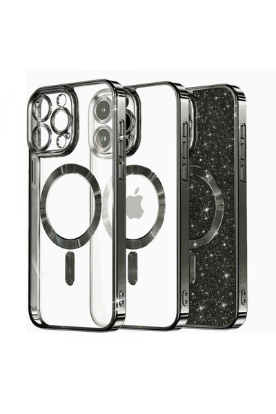 Apple MagSafe Case for iPhone 16 Pro Max, Techsuit, Luxury Glitter, Black