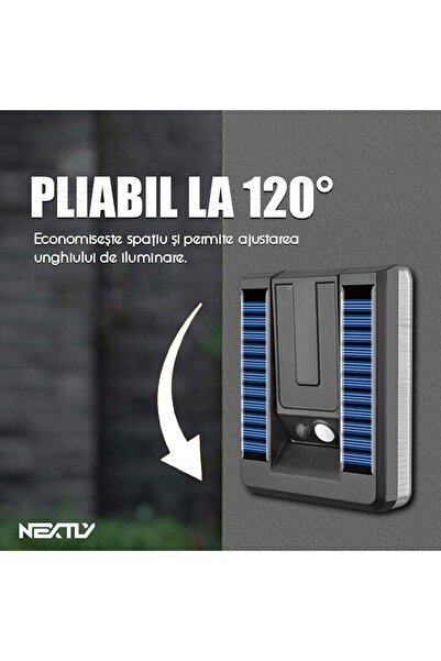 NEXTLY Solar-Powered Folding Outdoor Lamps Set - Motion Sensing, 3 Modes, Waterproof, 6 Pack