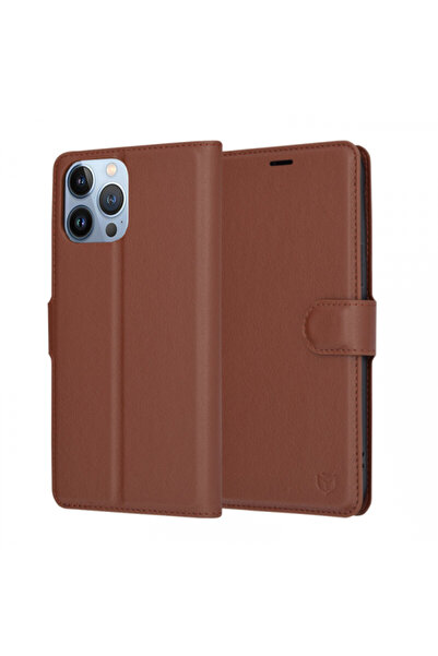 Apple Husa pentru iPhone 13 Pro Max, Techsuit, Leather Folio, Maro