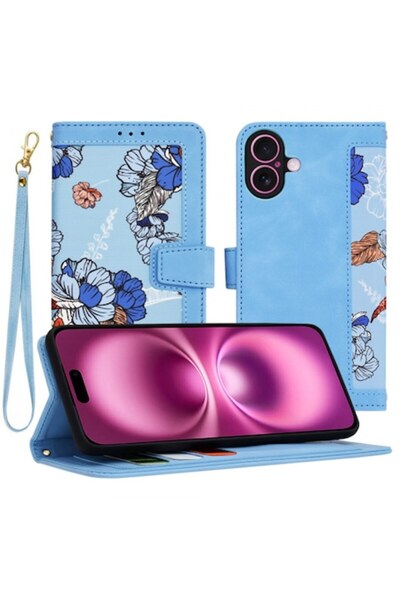 Stef's Cat Θήκη για Apple iPhone 16 Plus, FlipCraft, Μπλε