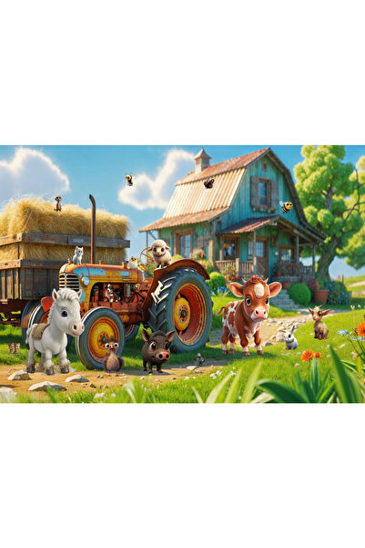 VIODESIGN Fototapet Copii, autoadeziv, Ferma Romaneasca , multicolor,80x120 c...