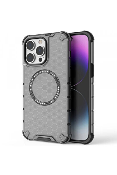 Apple Husa MagSafe pentru iPhone 14 Pro, Techsuit, HoneyComb Shield, Alba