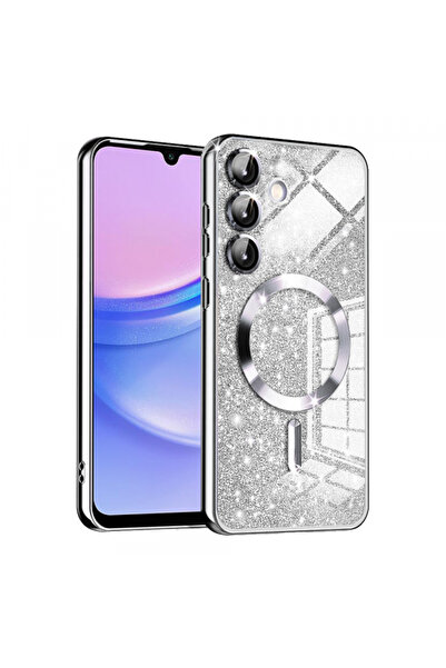 Samsung Husa MagSafe pentru Galaxy A15 5G A156 / A15 A155, Techsuit, Luxury Glitter, Argintie