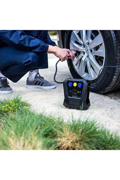 Michelin Dijital Çakmaklık Girişli Hava Kompresörü 12V Araç Lastik Şişirme Pompası 120 PSI