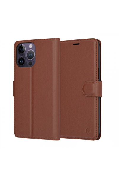 Apple Husa pentru iPhone 14 Pro Max, Techsuit, Leather Folio, Maro