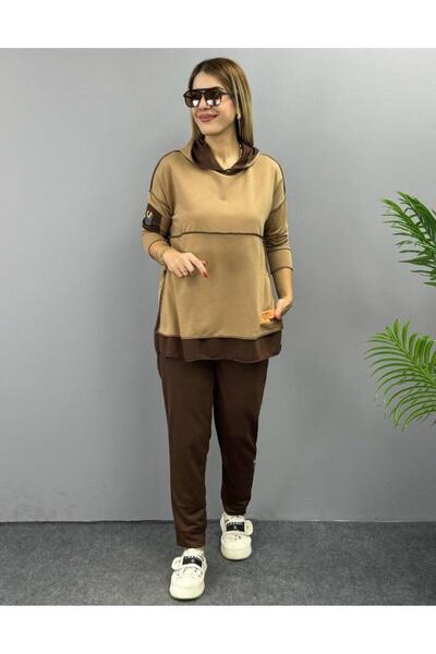 Valeria Butik Double Set with Reverse Stitch Detail