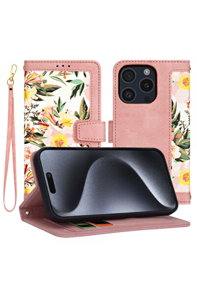 Apple Husa pentru iPhone 15 Pro, Techsuit, FlipCraft, Roz