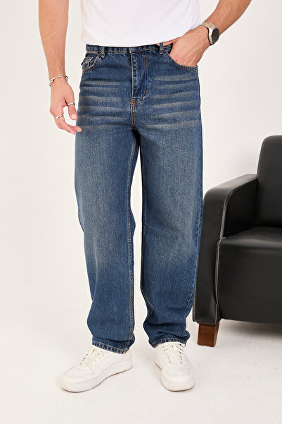 IMPOSING JNS Men's Baggy Fit Comfortable Fit Dark Blue Jeans Pants