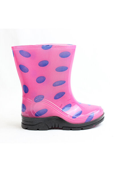 Obucca Astarsız Günlük Çocuk Yağmur Çizmesi Pembe Puanlı