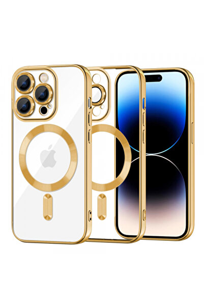 Apple Husa MagSafe pentru iPhone 14 Pro, Techsuit, Luxury Crystal, Aurie
