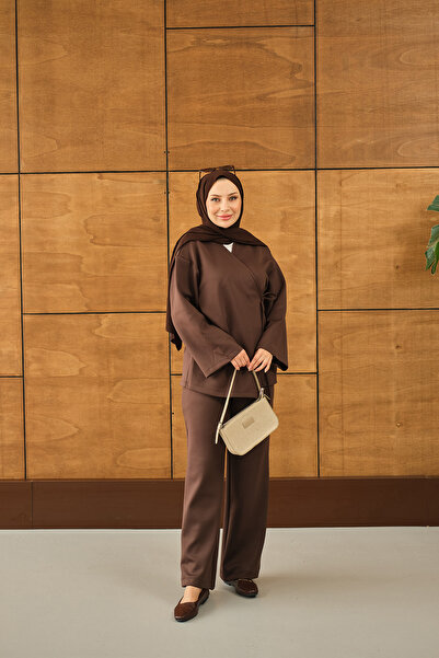 LOCCO Kadın Yan Bağlamalı Takım Kahverengi