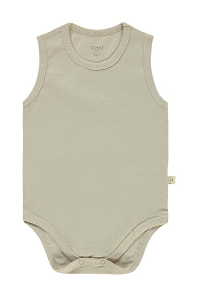 Civil Baby Organic 5-Pack Zero Sleeve 1-3 Year Old Snap Fastener Bodysuit - Beige 18-24 Months