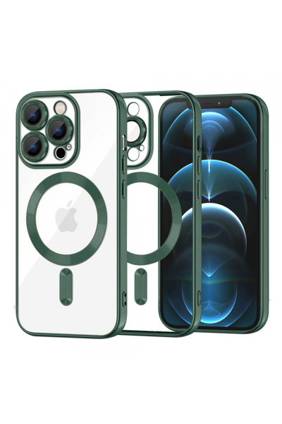 Apple Husa MagSafe pentru iPhone 12 Pro Max, Techsuit, Luxury Crystal, Verde ...