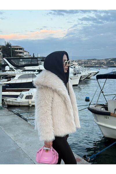 ParlaMira Γυναικεία oversized βελούδινη ψεύτικη γούνα