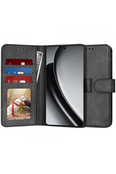 realme Husa pentru GT 6T / GT 6, Techsuit, Diary Book, Neagra