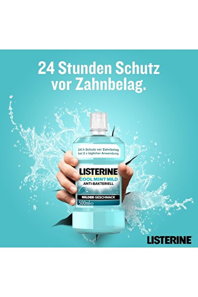 Listerine Cool Mint Mild (500 ml) Antibacterial Alcohol-Free Mouthwash