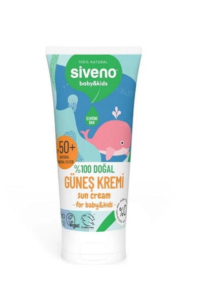 siveno baby Doğal Bebek Güneş Kremi Leke Karşıtı Nemlendirici SPF50 50ml