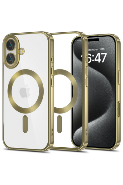 Apple Husa MagSafe pentru iPhone 16, Tech-Protect, Magflex Satin, Auriu