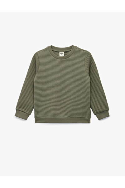 Koton Hanorac din bumbac texturat cu mânecă lungă