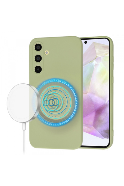 Samsung Калъф MagSafe за Galaxy A35 5G A356, Techsuit, SoftFlex, Matcha Green