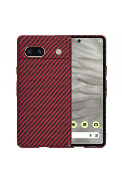 Google Case for Pixel 7a, Techsuit, Carbonite FiberShell, Red