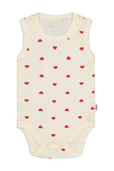 Civil Baby Heart Printed 1-36 Months Snap Fastener Bodysuit - Yellow 9-12 Months