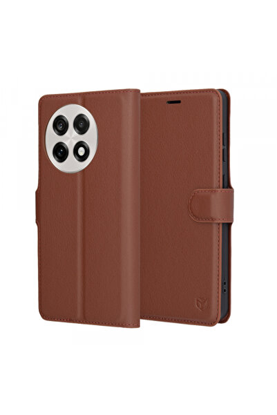 Oneplus Case for 13R, Techsuit, Leather Folio, Brown