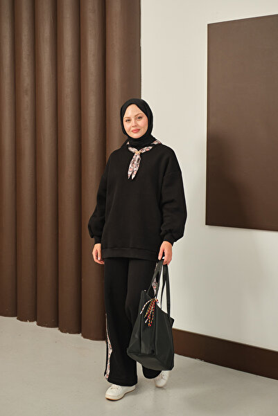 LOCCO Women's Ethnic Pattern Double Suit Black