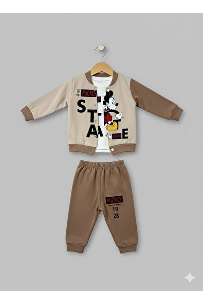 Selvira Set of 3 |   Mickey Style Character Printed Sweat, Jacket and Bottom ...