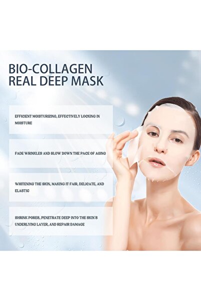 EELOHE 1 PC Pack Bio-Collagen Sheet Mask - Hydrating Anti-Wrinkle Face Masks
