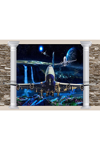 VIODESIGN Fototapet Copii, autoadeziv, 3D Avion , multicolor,80x120 cm CO442