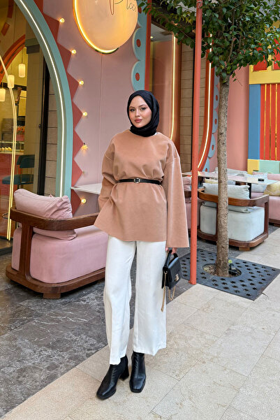 LOCCO Women's Belt Detail Tunic Mink