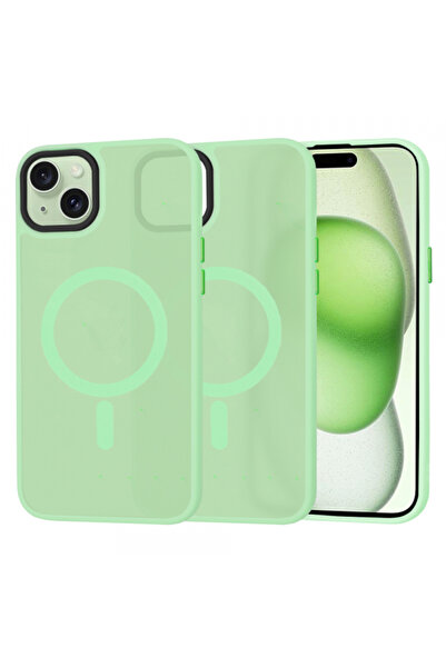 Apple Husa MagSafe pentru iPhone 15 Plus, Techsuit, HaloFrost, Verde Deschis