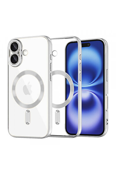 Apple Husa MagSafe pentru iPhone 16, Techsuit, Luxury Crystal, Argintie