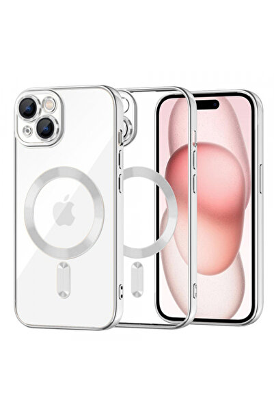 Apple Husa MagSafe pentru iPhone 15, Techsuit, Luxury Crystal, Argintie