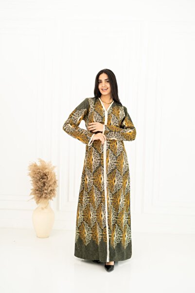 AFandina Embroidered jalabiya, warm natural wool, luxurious design A-400