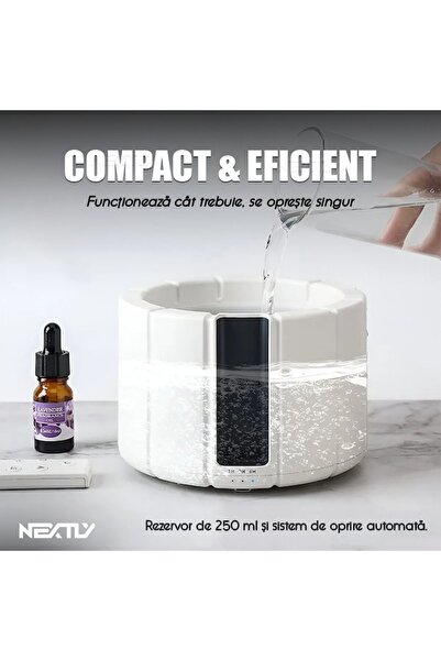 NEXTLY SereneGlow Aromatherapy Diffuser with USB-C, RGB Mood Lighting & Remote Control, 250ml