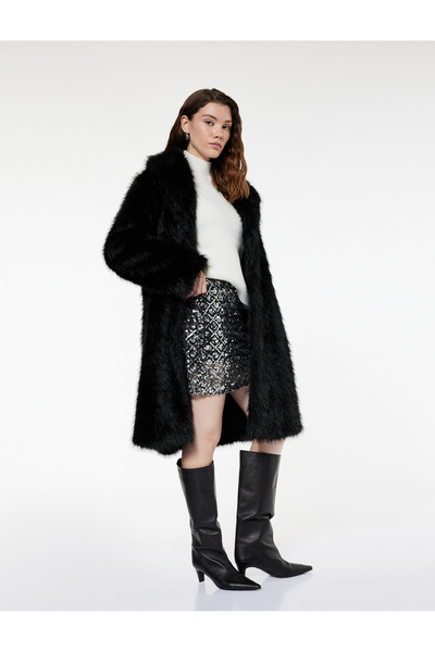 Koton Sequined Slim Fit Mini A-Line Evening Dress Skirt