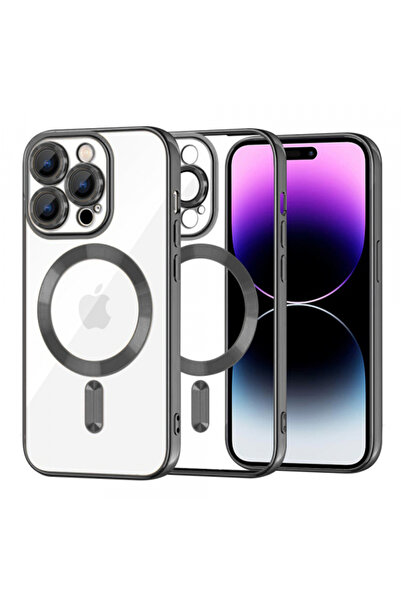 Apple Husa MagSafe pentru iPhone 14 Pro Max, Techsuit, Luxury Crystal, Neagra