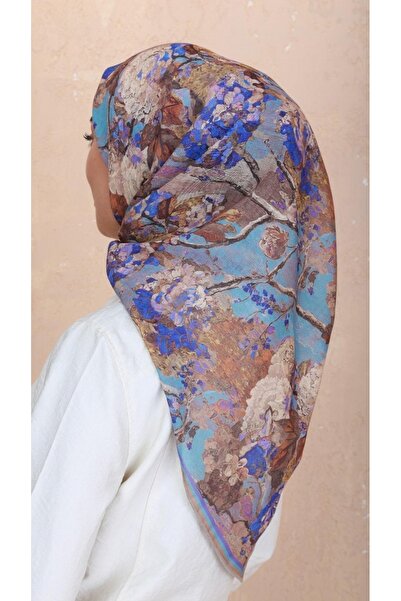 locella WOMEN'S SOFT COLORED FLOWER PATTERNED COTTON SCARF