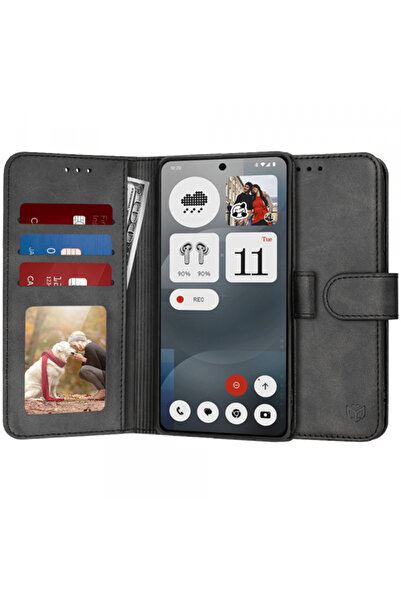 NOTHING Husa pentru Phone (3a), Techsuit, Diary Book, Neagra