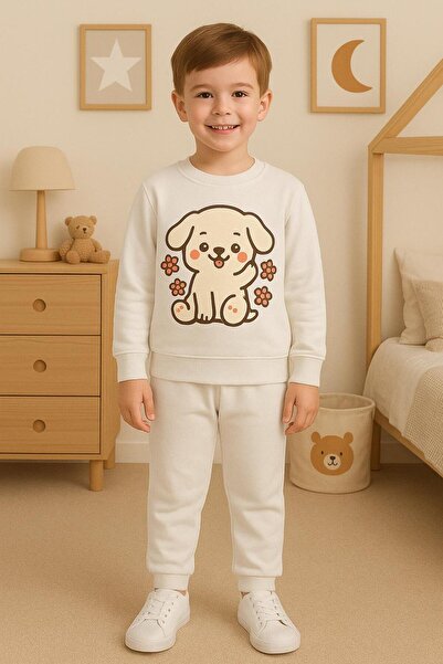 playwear Σετ Φόρμας με Στάμπα DOG FLOWER για ΗΛΙΚΙΑ 3-4-5-6-7-8-9-10-11-12 ετών