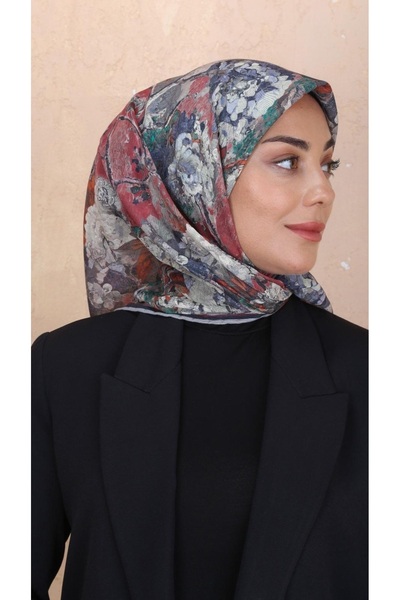 locella WOMEN'S SOFT COLORED FLOWER PATTERNED COTTON SCARF