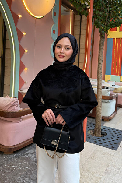 LOCCO Women's Belt Detail Tunic Black