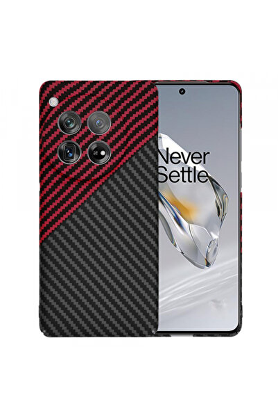 Oneplus Case for 12, Techsuit, Carbonite FiberShell, Black Red