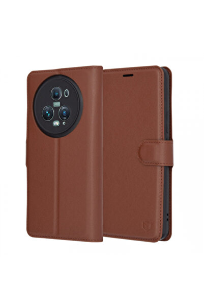 HONOR Case for Magic5 Pro, Techsuit, Leather Folio, Brown