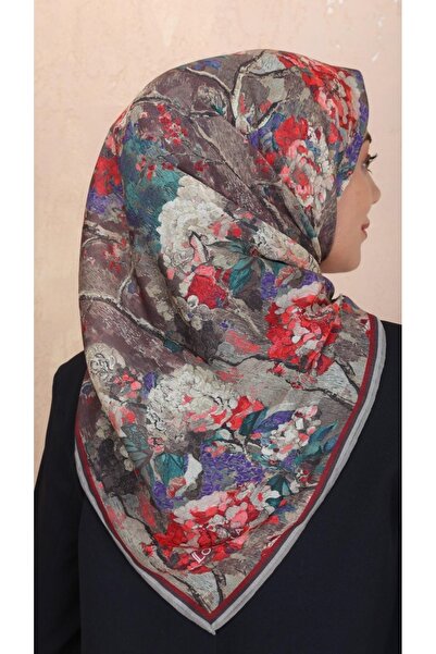 locella WOMEN'S SOFT COLORED FLOWER PATTERNED COTTON SCARF