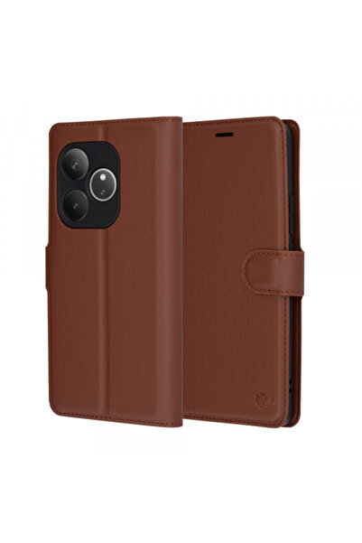 realme Husa pentru GT 6T / GT 6, Techsuit, Leather Folio, Maro