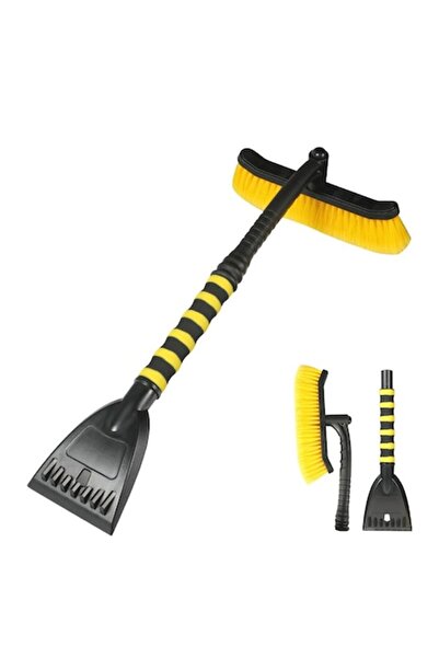 Danex Flippy Snow Brush with Scraper for Car, Multifunctional Rotating Detachable, Yellow