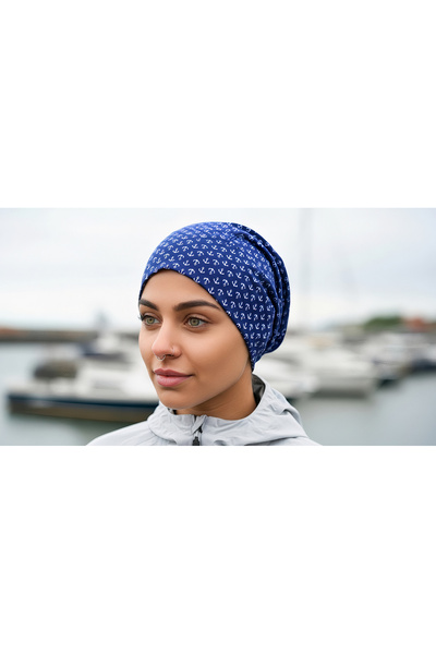 Bheka Concept Unisex Sailor Patterned Blue Multi-Purpose Buff – Çapa Printed Neck Gaiter & Bandana